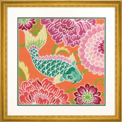 Koi With Flowers
