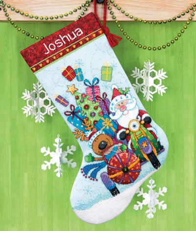 Santa\'s Sidecar Stocking