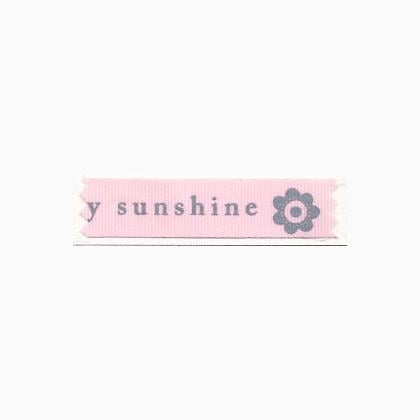 Ribbon 15mm - You Are My Sunshine - Grey/Pink