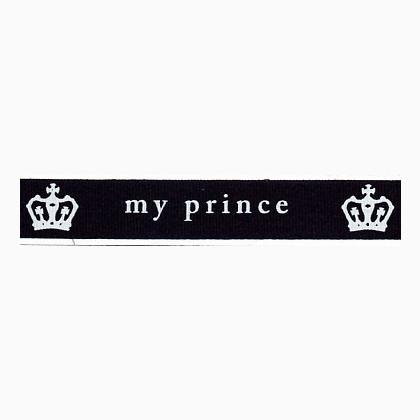 Ribbon 15mm - My Prince - White/Black