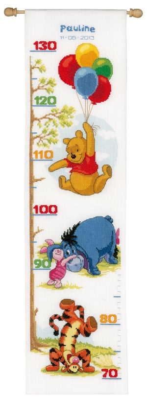 Winnie The Pooh Height Chart Cross Stitch