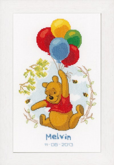 Winnie the Pooh Balloon White Fabric