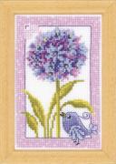 Purple flowers with bird 3