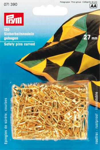 Safety Pins curved - Coil/Brass Gold