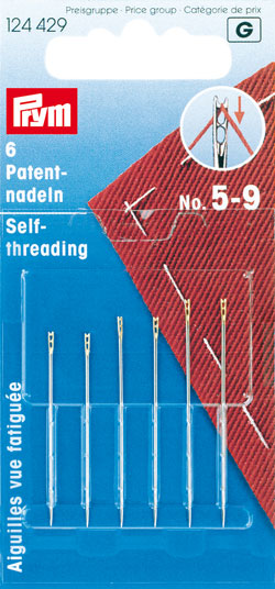 Self-threading needles with split eye and gold eye