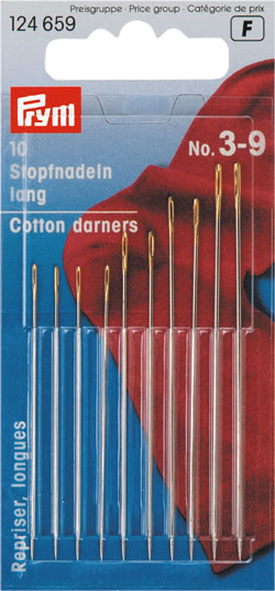 Darning needles long, with gold eye