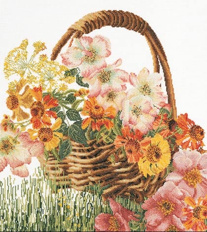 Flower Basket - white - Aida
