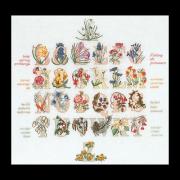 Floral Alphabet - white - Aida