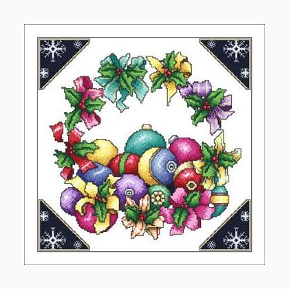 Ribbon Wreath And Ornaments