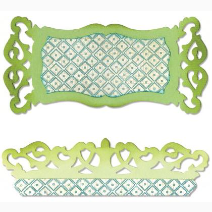 Sizzix Sizzlits Die - Label & Edge, Scrollwork