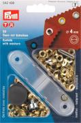 Eyelets with washers gold 4 mm