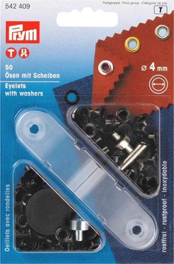 Eyelets with washers rustproof 4 mm