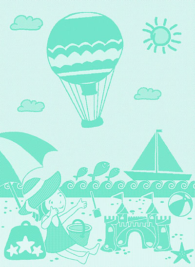 Mongonfiera kitchen towel - Aqua - Summer