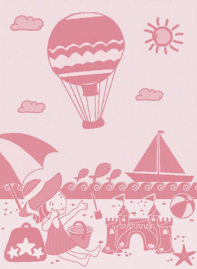 Mongonfiera kitchen towel - Pink powder - Summer