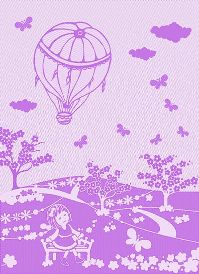 Mongonfiera kitchen towel - Lilac - Spring