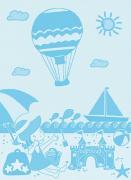 Mongonfiera kitchen towel - Turquoise - Summer