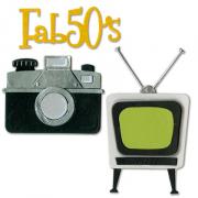 Sizzix Thinlits Die Set 11PK - Retro TV, Camera & Fab 50s