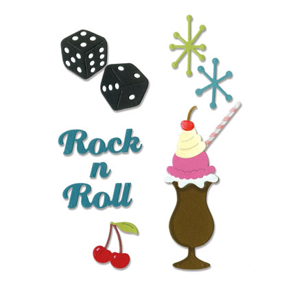 Sizzix Thinlits Die Set 9PK - Rock \'n Roll Sundae