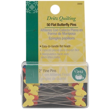 Colored Flat Head Pins - 50 pieces