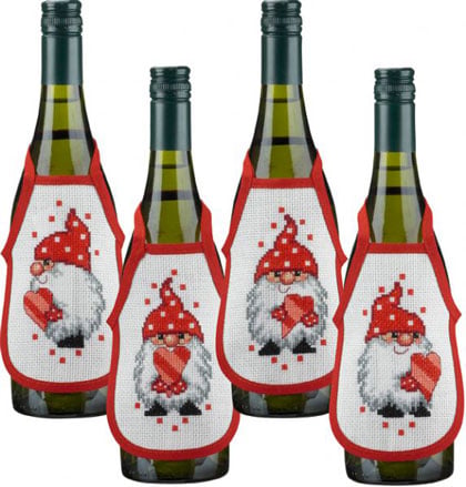 Aprons for Bottles - Elfs and hearts
