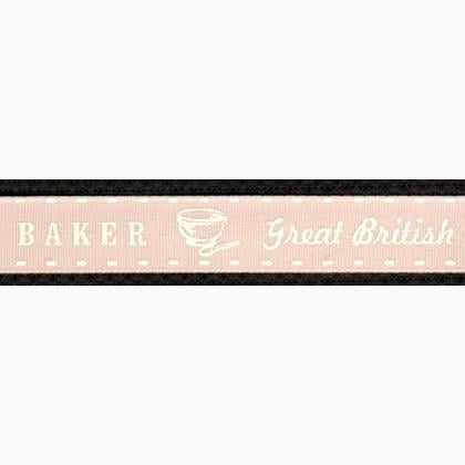 Ribbon 15mm - Great British Baker - White/Pink