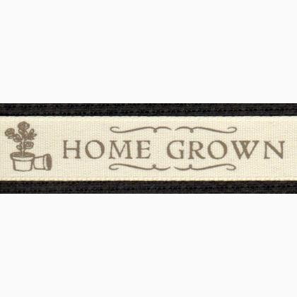 Ribbon 15mm - Home Grown - White/Grey
