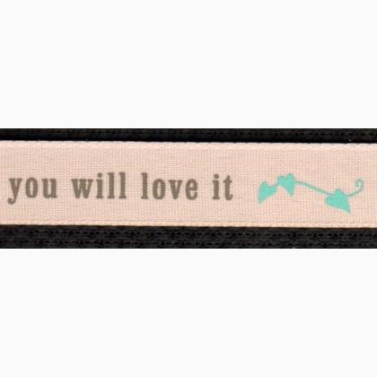 Ribbon 15mm - you will love it - Turqoise/Gray/Pink