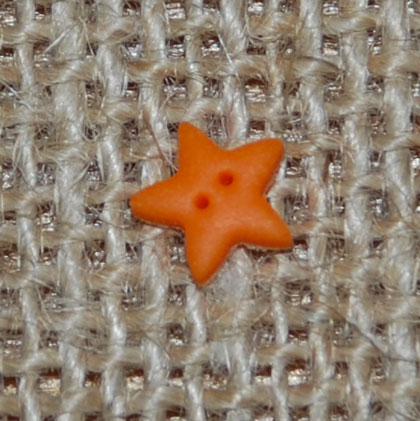 Button - Pulled Star - Glow Orange S