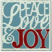 Sizzix Thinlits Die Set 4PK - Card Front, Peace, Love & Joy