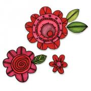 Sizzix Framelits Die Set 10PK w/Stamps - Flowers #6