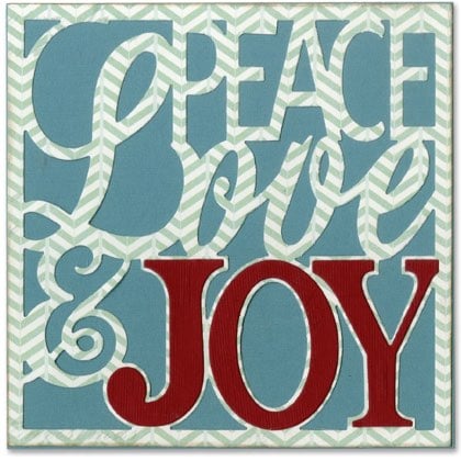Sizzix Thinlits Die Set 4PK - Card Front, Peace, Love & Joy