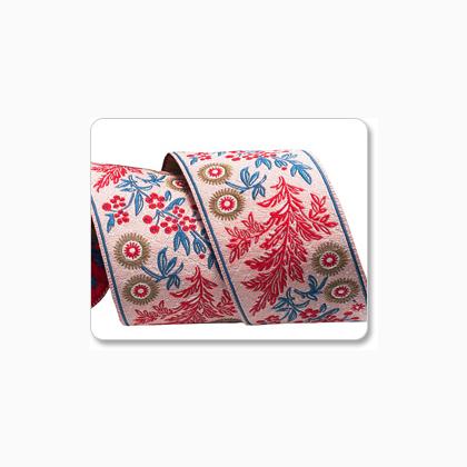 Jacquard Passementarie - Red Garland on Pink - 38 mm