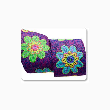 Jacquard Passementarie - Flowers on Purple - 38 mm