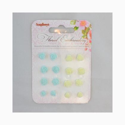 Set of polymer items - Floral Embroidery III