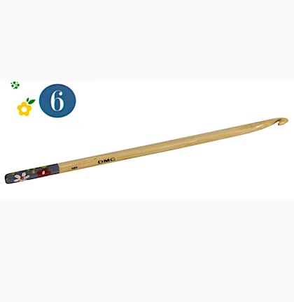 Hand painted bamboo crochet hook - 6mm