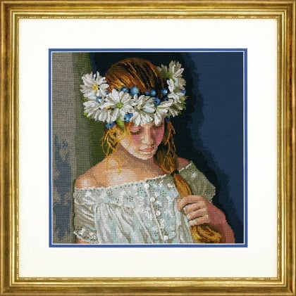 Woman with Flower Crown Cross Stitch