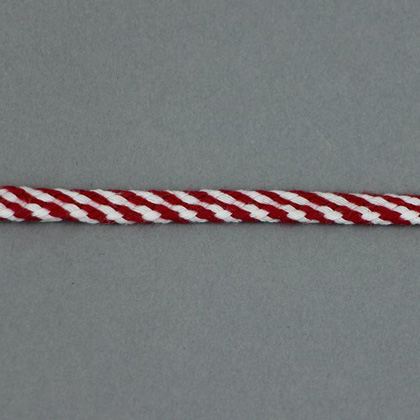 Flat braided ribbon - Ecru and Vermilion
