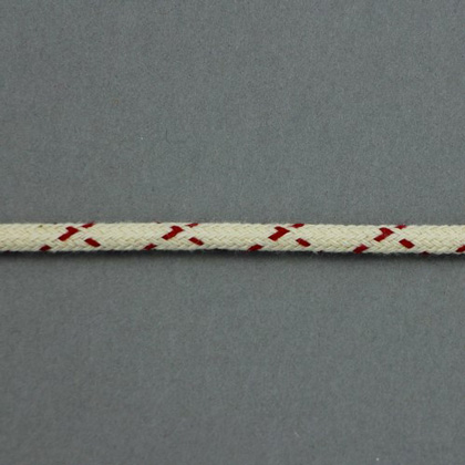 Flat braided spacer ribbon - Ecru and Vermilion