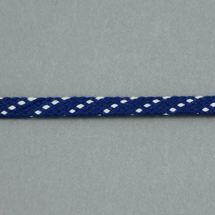 Flat braided stippled ribbon - Blue and White