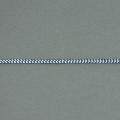 Flat braided herringbone ribbon - Blue and Ecru