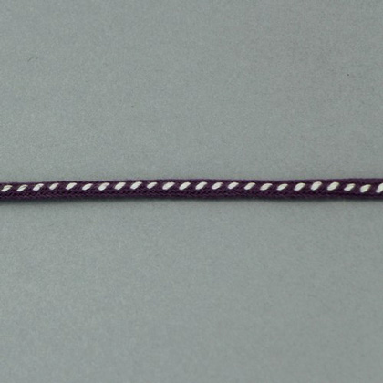 Flat braided stippled ribbon - Purple and White