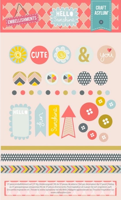 Craft Asylum Hello Sunshine Embellishment Set
