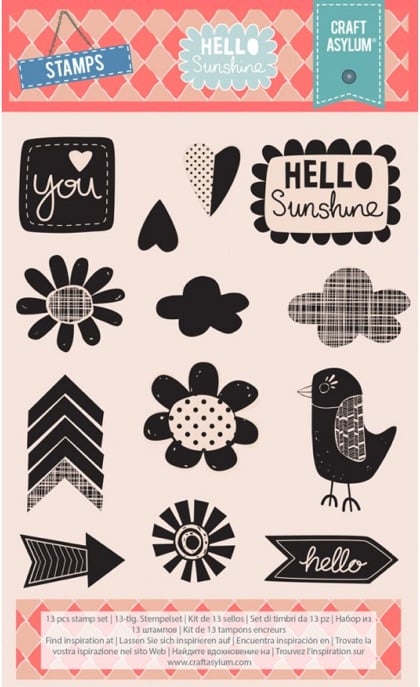 Craft Asylum Hello Sunshine Clear Stamp Set