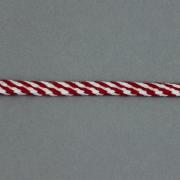 Flat braided ribbon - Ecru and Vermilion