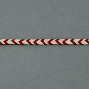 Flat braided herringbone string - Ecru and Vermilion
