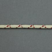 Flat braided spacer ribbon - Ecru and Vermilion