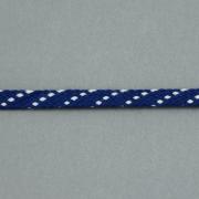 Flat braided stippled ribbon - Blue and White