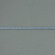 Flat braided herringbone ribbon - Blue and Ecru