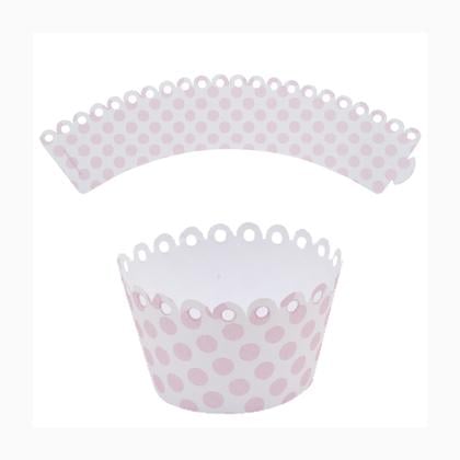 Cupcake Wrappers: rose & white