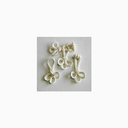 Frog fastenings 65 mm - White